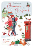 Grandson & Girlfriend Christmas card - Jonny Javelin christmas cards