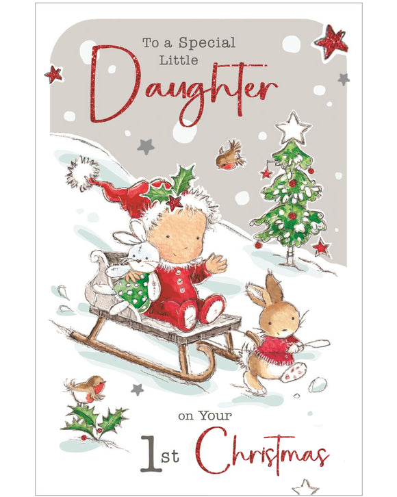 Daughter's 1st Christmas - Jonny Javelin Christmas card