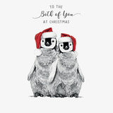 Both of You Christmas card - cute penguins Christmas card