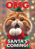 OMG! Santa's coming! - funny Christmas card