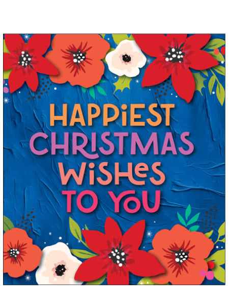 Happiest Christmas wishes - floral Christmas card