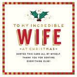 To my incredible Wife - funny Christmas card