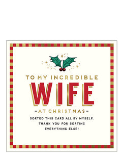 To my incredible Wife - funny Christmas card