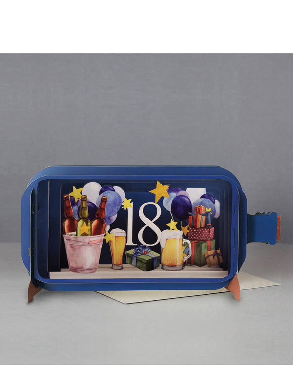 Message in a Bottle - 3d pop up 18th Birthday card
