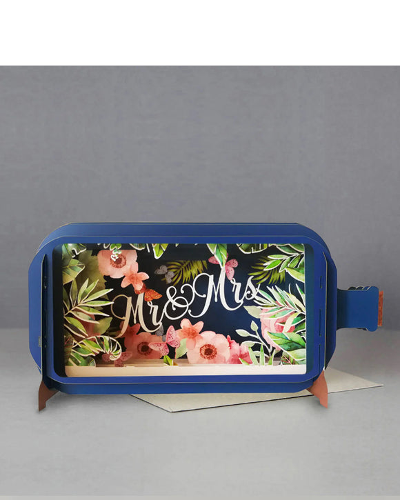 Mr & Mrs - Message in a Bottle pop up wedding card