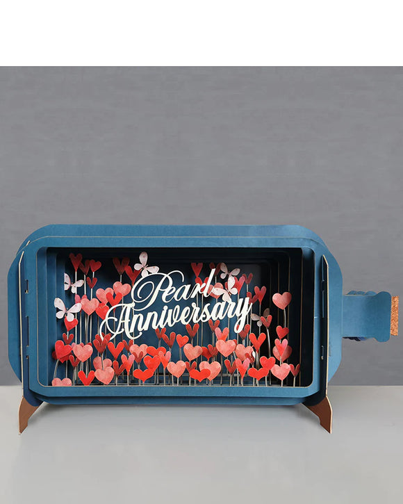Message in a Bottle - Pearl Anniversary pop up card