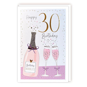 Birthday Bubbles - 30th Birthday card