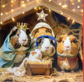 Guinea Pig Nativity Scene - 6 pack Charity Christmas cards