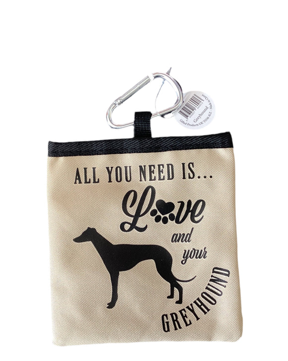 Greyhound - dog treat pouch