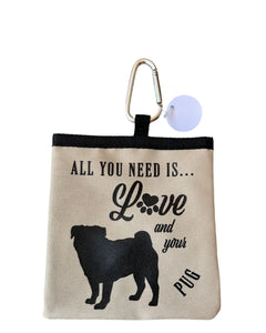 Pug - dog treat pouch