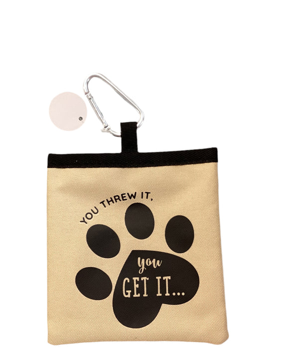 You threw it - dog treat pouch