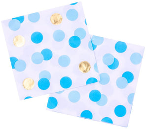 Blue polka dot napkins-  pack of 16