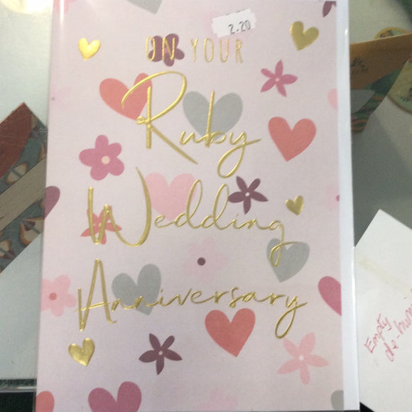 On your Ruby Wedding Anniversary card