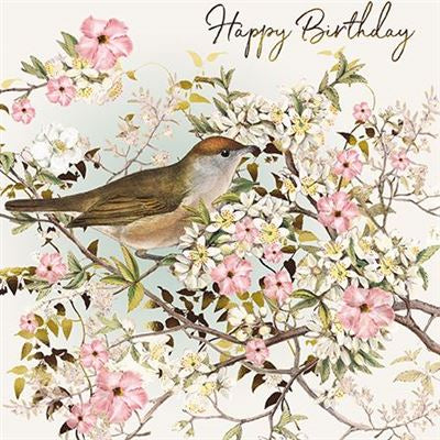 Flowers and bird - Birthday card