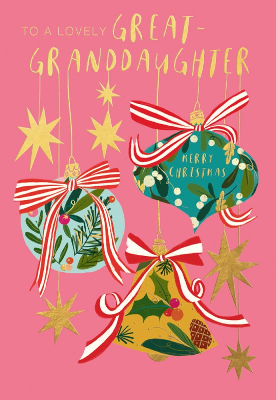 Lovely Great-Granddaughter Christmas card