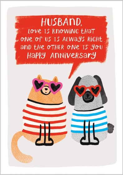 Husband, love is... - Anniversary Card