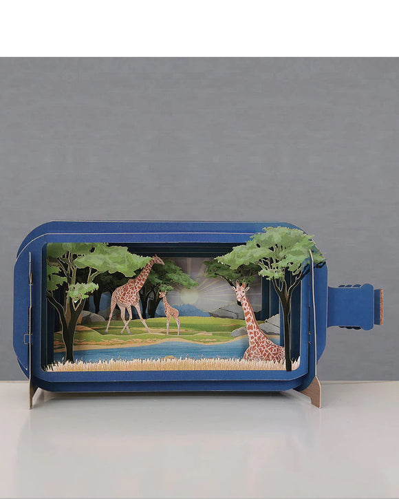 Giraffes - Message in a Bottle 3d pop up card
