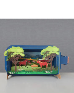 Horses - Message in a Bottle pop-up card