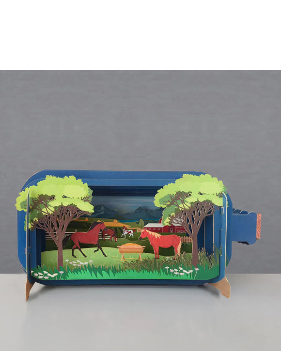 Horses - Message in a Bottle pop-up card