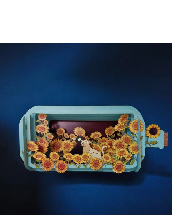 Cats & sunflowers - Message in a Bottle pop-up card