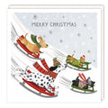 Dogs Sleigh - Pack 5 Christmas charity cards