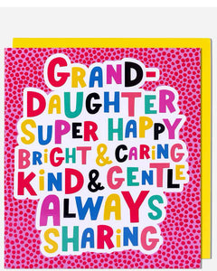 Super Happy Granddaughter Birthday card