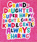 Super Happy Granddaughter Birthday card