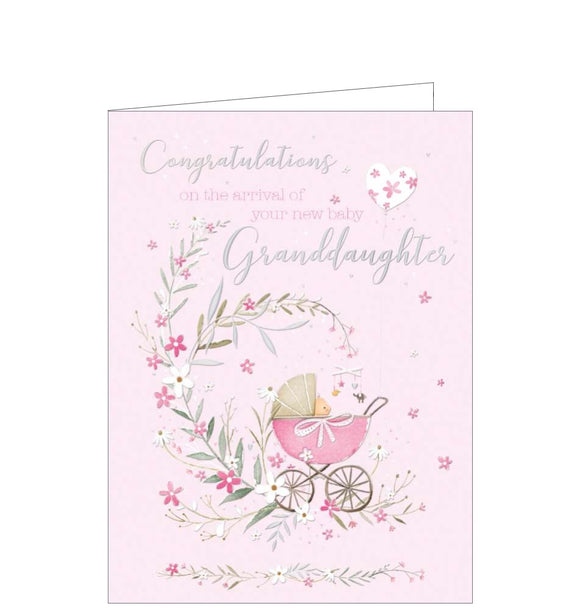 A cute new baby card to celebrate the arrival of a new baby grand daughter