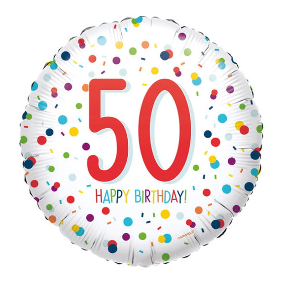 50th Birthday - Helium Filled Balloon