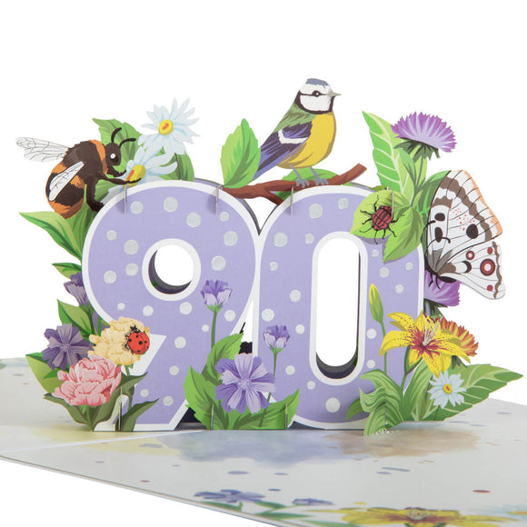 90th Birthday - 3d pop up card