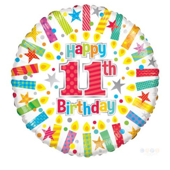 Happy 11th Birthday - Helium Filled Balloon
