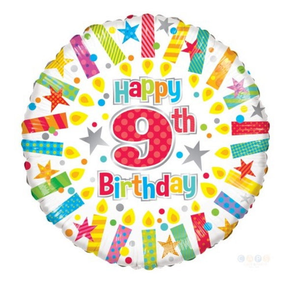 Happy 9th Birthday - Helium Filled Balloon