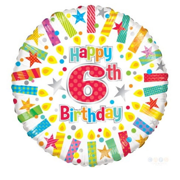 Happy 6th Birthday - Helium Filled Balloon