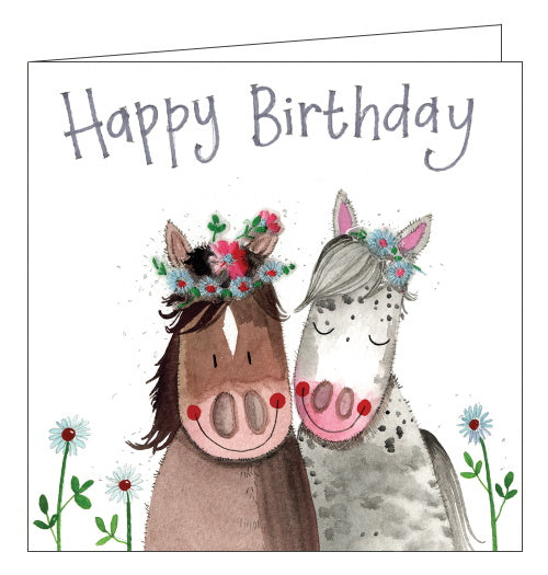 Alex Clark birthday card horses in flower crowns
