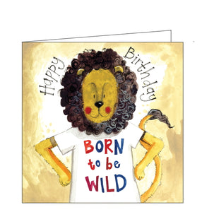 Alex Clark birthday card lion born to be wild birthday card