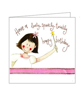 Alex Clark birthday cards fairy twinkly girls birthday card
