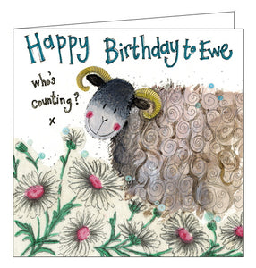 Alex Clark cards happy birthday to ewe sheep