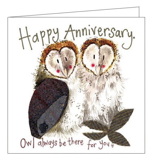 Alex Clark owl on our anniversary card