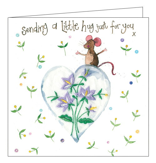 Alex Clark sending a little hug mouse greetings card