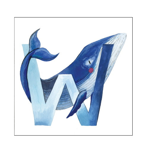 Alex Clark w whale alphabet tile