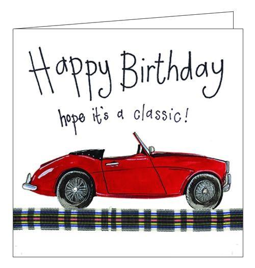 Alex Clark Happy Birthday classic car red convertable card for him Nickery Nook