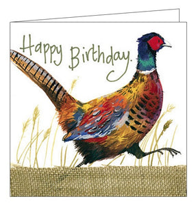 Alex Clark Happy Birthday fun and game for him Nature Countryside pheasants birds Happy Birthday card Nickery Nook