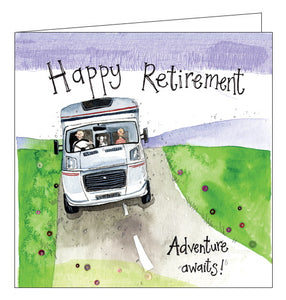 Alex Clark adventure awaits motorhome rv campervan retirement card Nickery Nook new