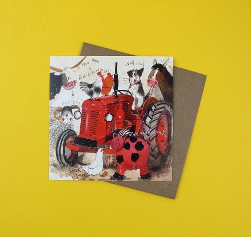 Alex Clark big red tractor blank card farming countryside Nickery Nook