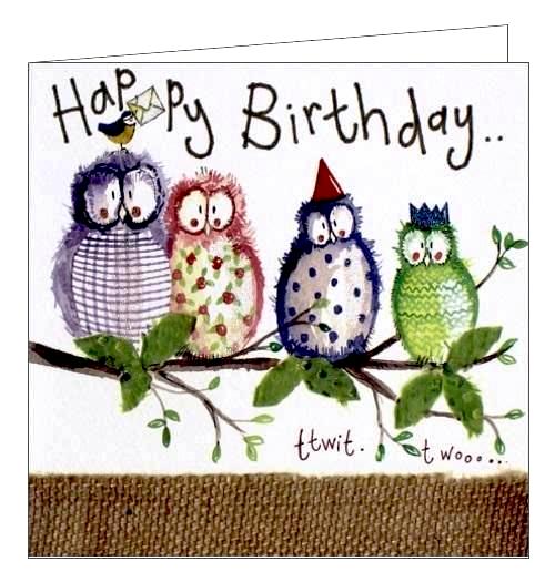 Alex Clark for her Happy Birthday owl party birds ttwit twoo card Nickery Nook