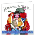 Alex Clark for her cat cats card home is where the cat is cat lady blank card Nickery Nook