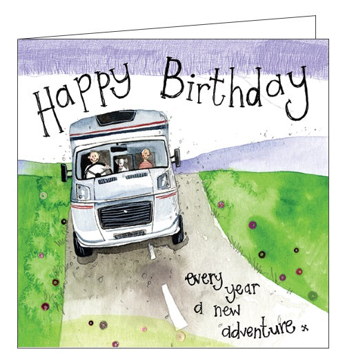 Alex Clark RV caravan motorhome adventure Happy Birthday card Nickery Nook