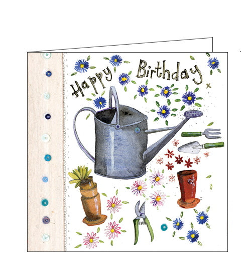 Alex Clark gardening happy birthday card