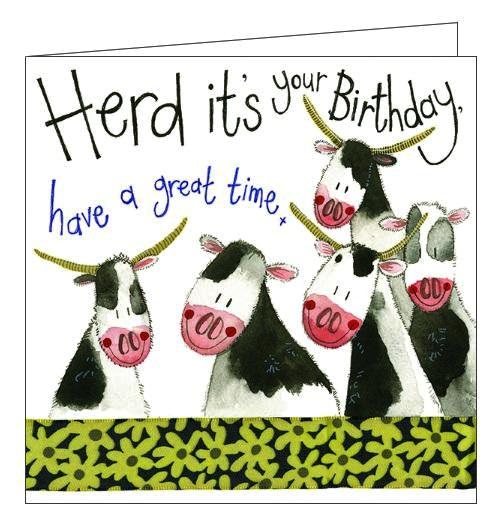 Alex Clark to a Happy Birthday farming cows for her herd its your birthday Birthday card Nickery Nook new