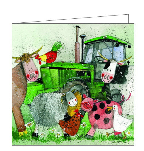 Big Green Tractor - Alex Clark Blank Card